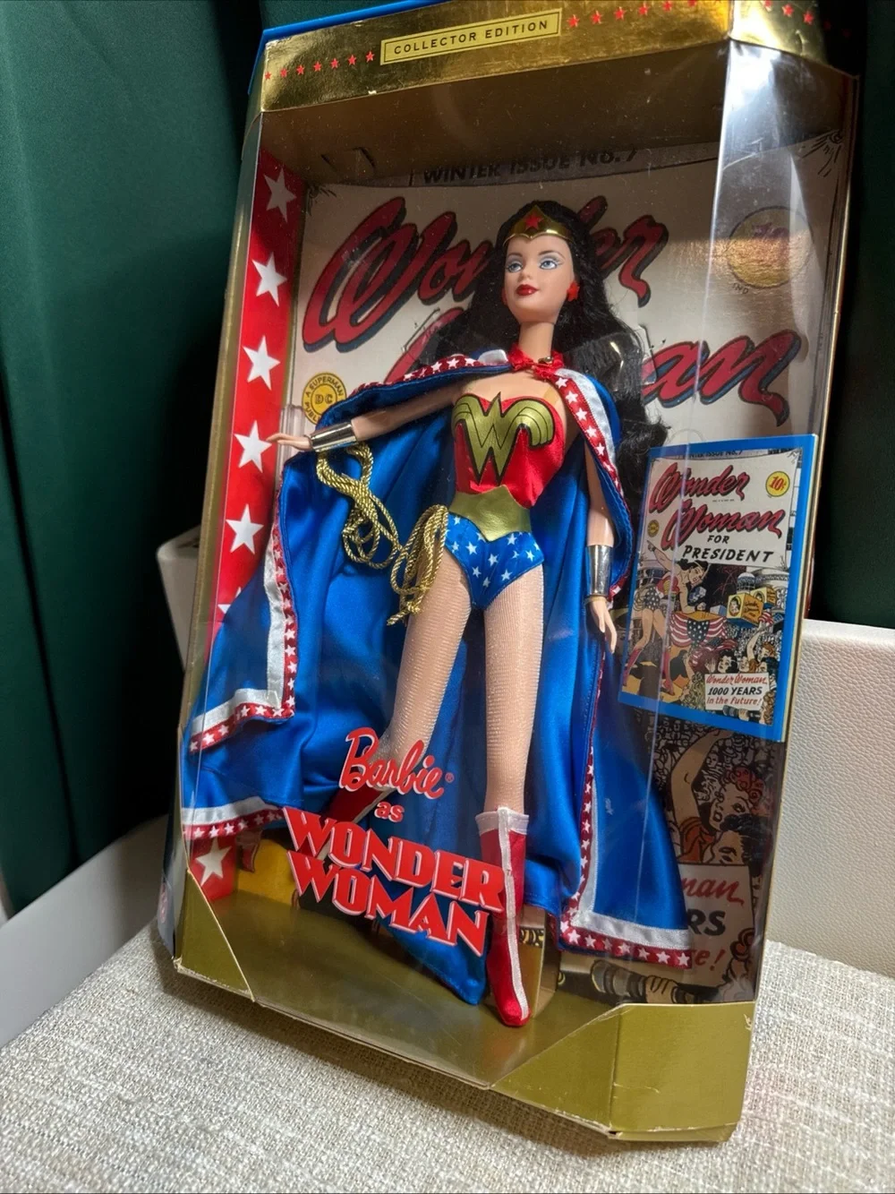 Mattel Barbie as Wonder Woman in Red Blue Gold